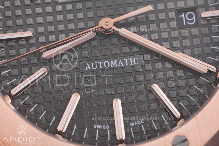 Royal Oak 41mm 15400 RG APSF 1:1 Best Edition Grey Textured Dial on RG Bracelet SA3120 Super Clone V3