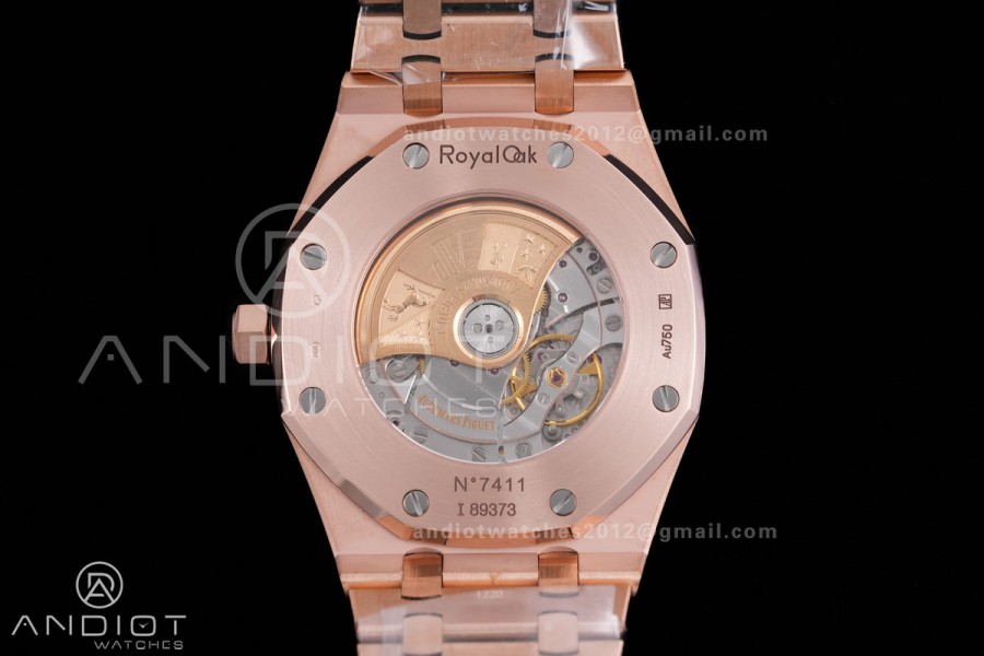 Royal Oak 41mm 15400 RG APSF 1:1 Best Edition Grey Textured Dial on RG Bracelet SA3120 Super Clone V3