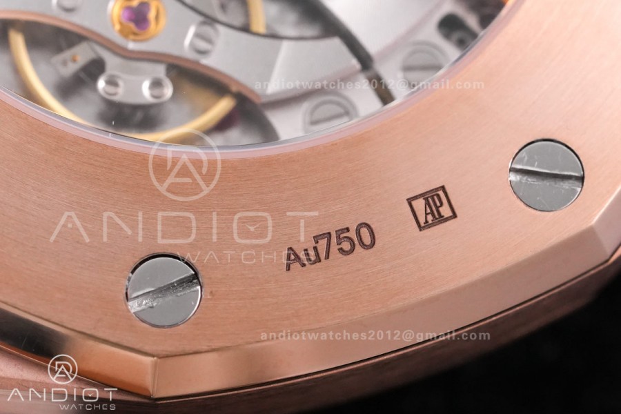 Royal Oak 41mm 15400 RG APSF 1:1 Best Edition White Textured Dial on RG Bracelet SA3120 Super Clone V3