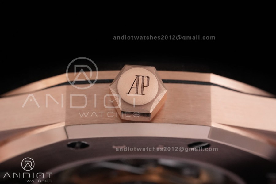 Royal Oak 41mm 15400 RG APSF 1:1 Best Edition White Textured Dial on RG Bracelet SA3120 Super Clone V3