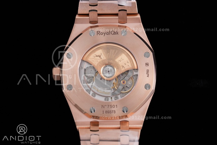 Royal Oak 41mm 15400 RG APSF 1:1 Best Edition White Textured Dial on RG Bracelet SA3120 Super Clone V3