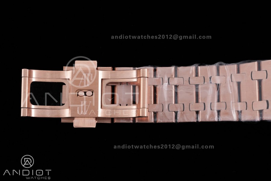 Royal Oak 41mm 15400 RG APSF 1:1 Best Edition Blue Textured Dial on RG Bracelet SA3120 Super Clone V3