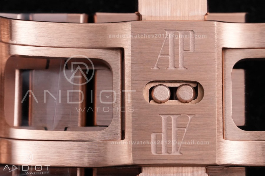 Royal Oak 41mm 15400 RG APSF 1:1 Best Edition Blue Textured Dial on RG Bracelet SA3120 Super Clone V3