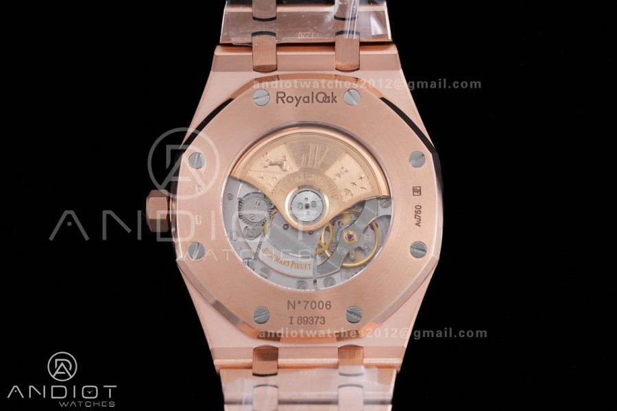 Royal Oak 41mm 15400 RG APSF 1:1 Best Edition Blue Textured Dial on RG Bracelet SA3120 Super Clone V3