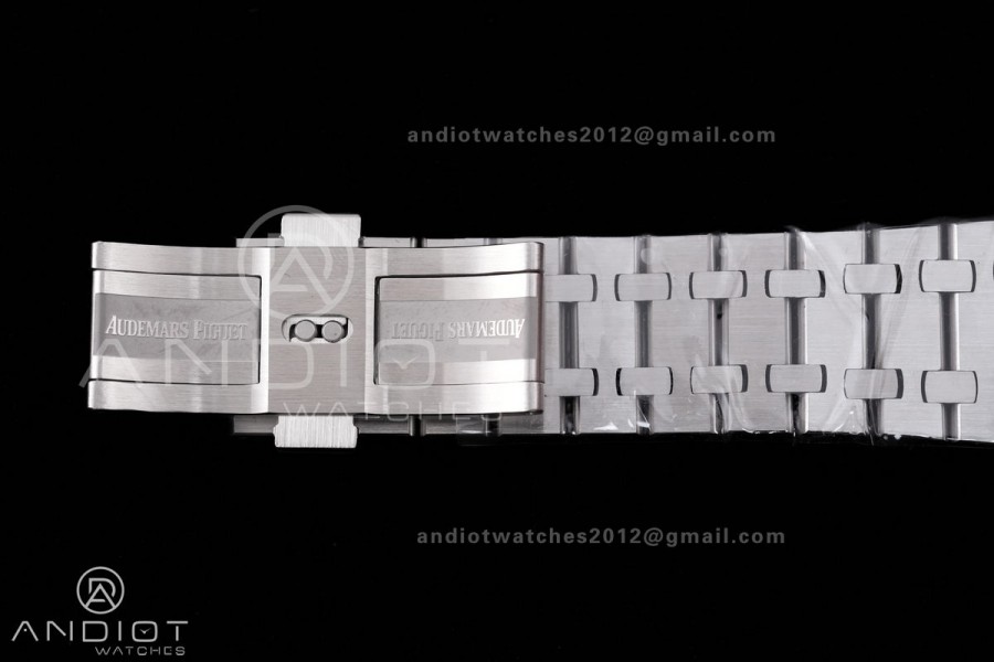 Royal Oak 41mm 15400 SS APSF 1:1 Best Edition White Textured Dial on SS Bracelet SA3120 Super Clone V3