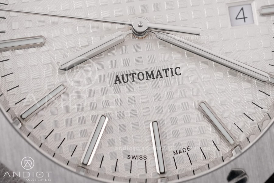 Royal Oak 41mm 15400 SS APSF 1:1 Best Edition White Textured Dial on SS Bracelet SA3120 Super Clone V3