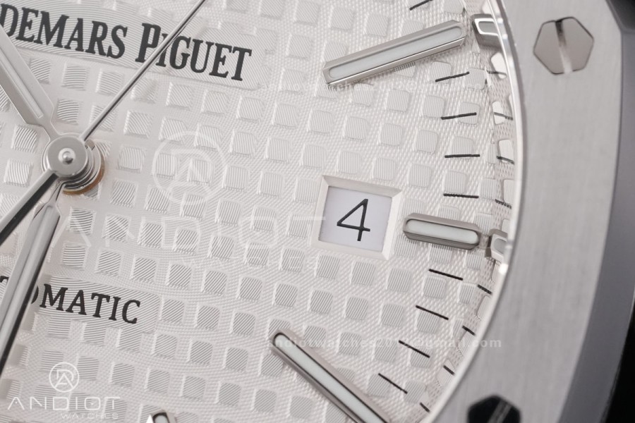 Royal Oak 41mm 15400 SS APSF 1:1 Best Edition White Textured Dial on SS Bracelet SA3120 Super Clone V3