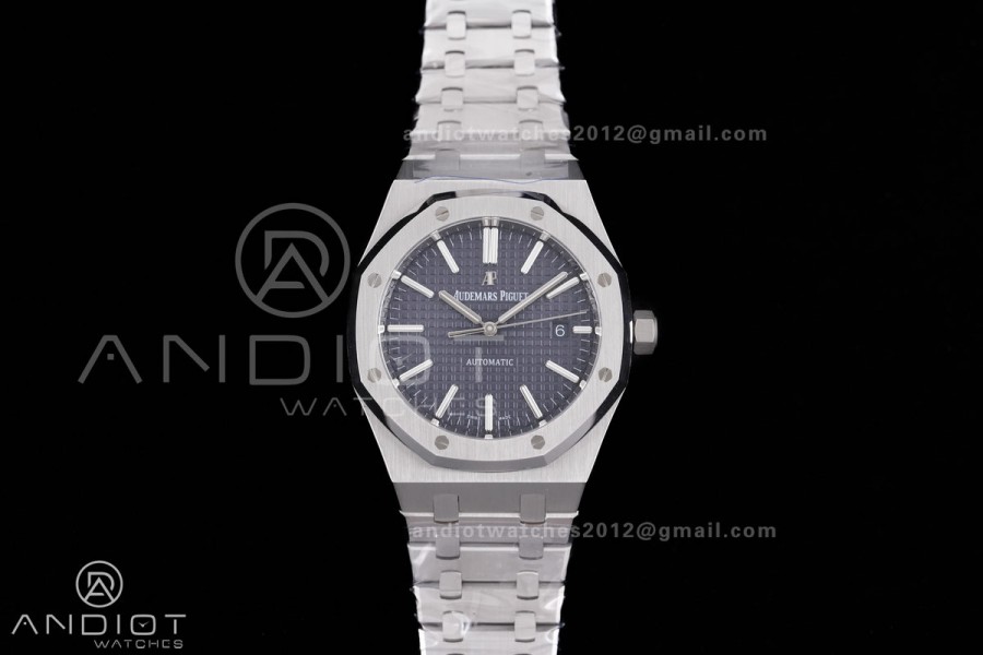 Royal Oak 41mm 15400 SS APSF 1:1 Best Edition Blue Textured Dial on SS Bracelet SA3120 Super Clone V3