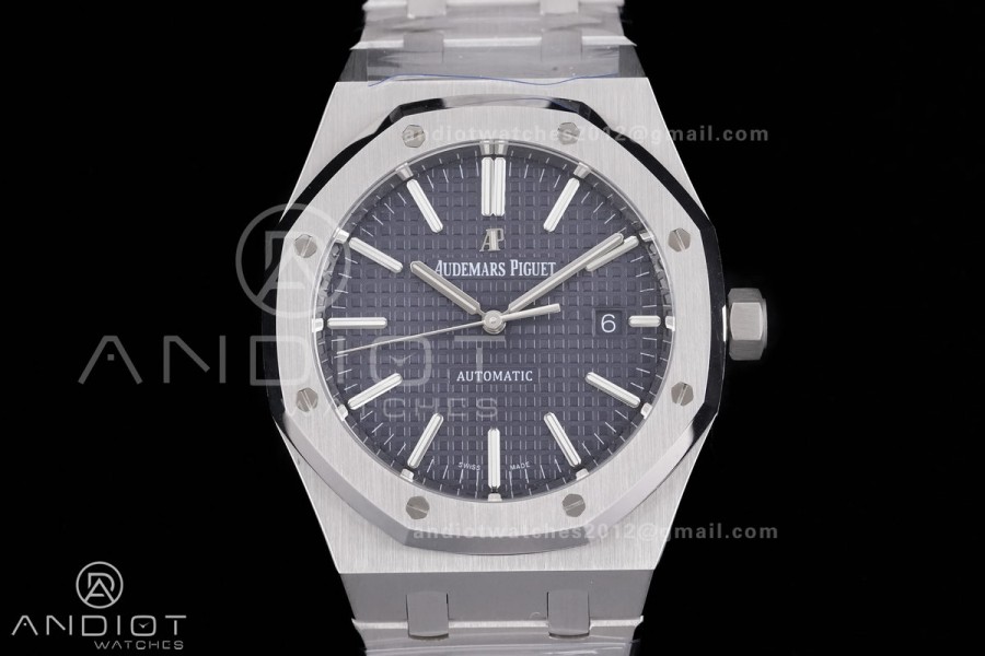 Royal Oak 41mm 15400 SS APSF 1:1 Best Edition Blue Textured Dial on SS Bracelet SA3120 Super Clone V3
