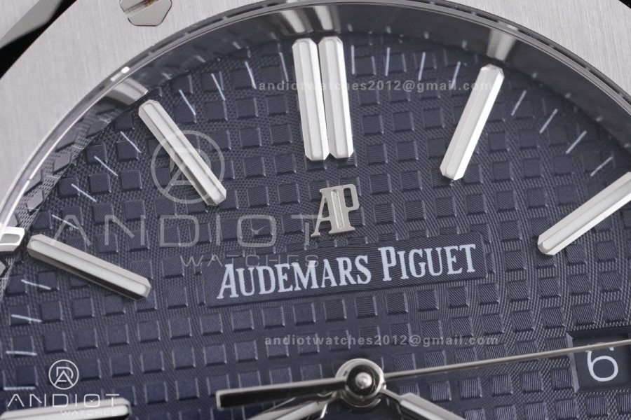 Royal Oak 41mm 15400 SS APSF 1:1 Best Edition Blue Textured Dial on SS Bracelet SA3120 Super Clone V3