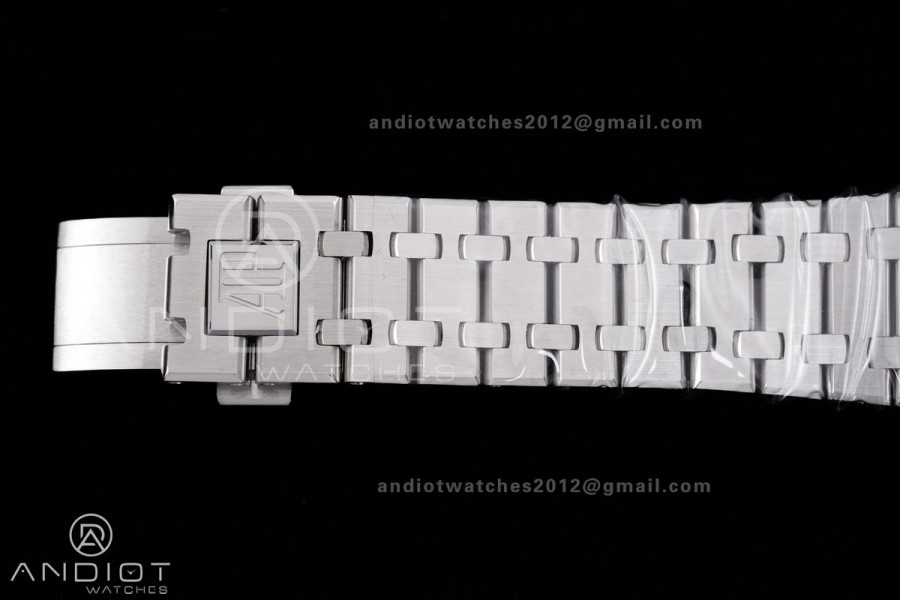 Royal Oak 41mm 15400 SS APSF 1:1 Best Edition Black Textured Dial on SS Bracelet SA3120 Super Clone V3