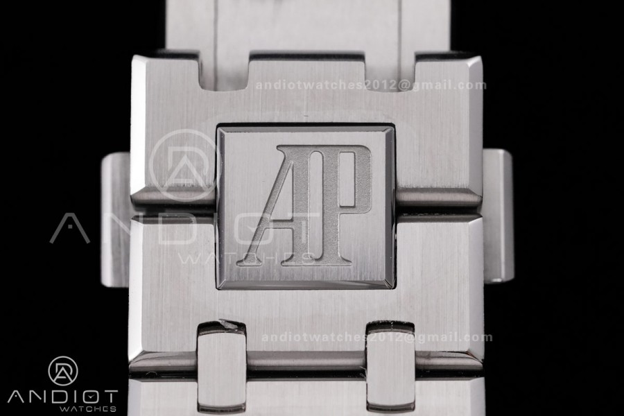 Royal Oak 41mm 15400 SS APSF 1:1 Best Edition Black Textured Dial on SS Bracelet SA3120 Super Clone V3