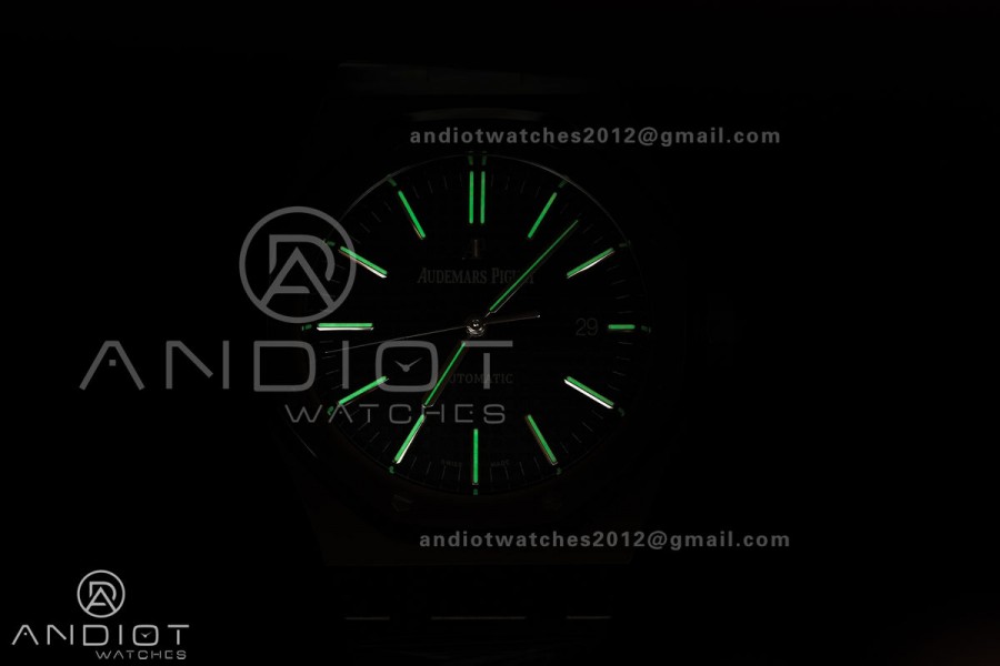 Royal Oak 41mm 15400 SS APSF 1:1 Best Edition Black Textured Dial on SS Bracelet SA3120 Super Clone V3