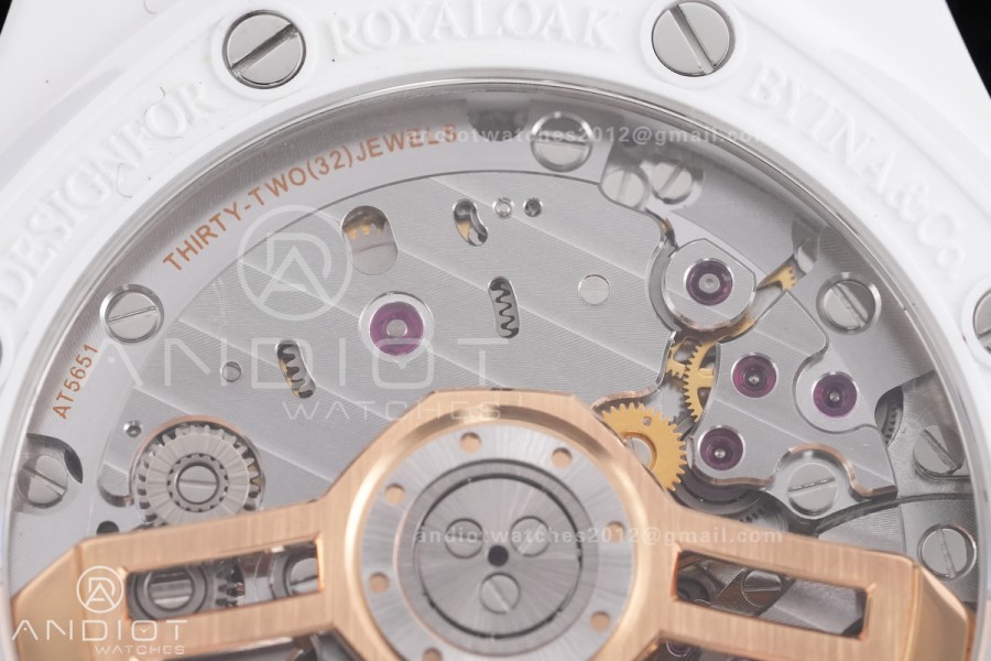 Royal Oak 15500 White Ceramic APSF 1:1 Best Edition Takashi Murakami SA4302 Super Clone
