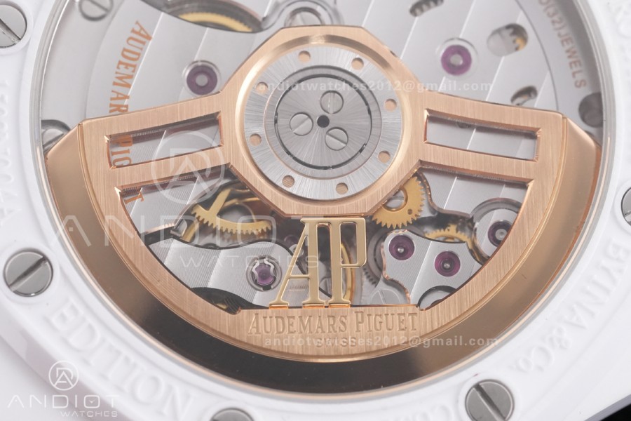 Royal Oak 15500 White Ceramic APSF 1:1 Best Edition Takashi Murakami SA4302 Super Clone