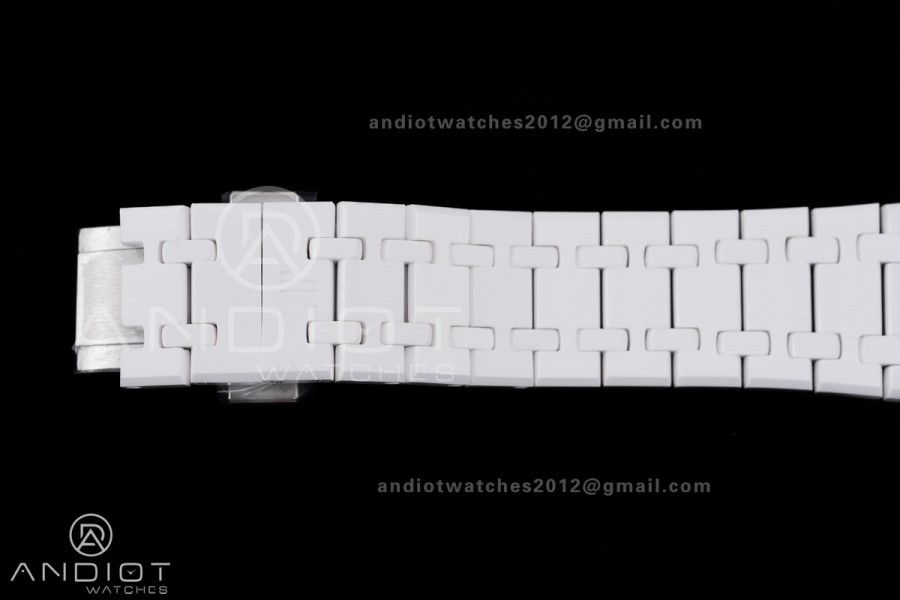 Royal Oak 15500 White Ceramic APSF 1:1 Best Edition Takashi Murakami SA4302 Super Clone