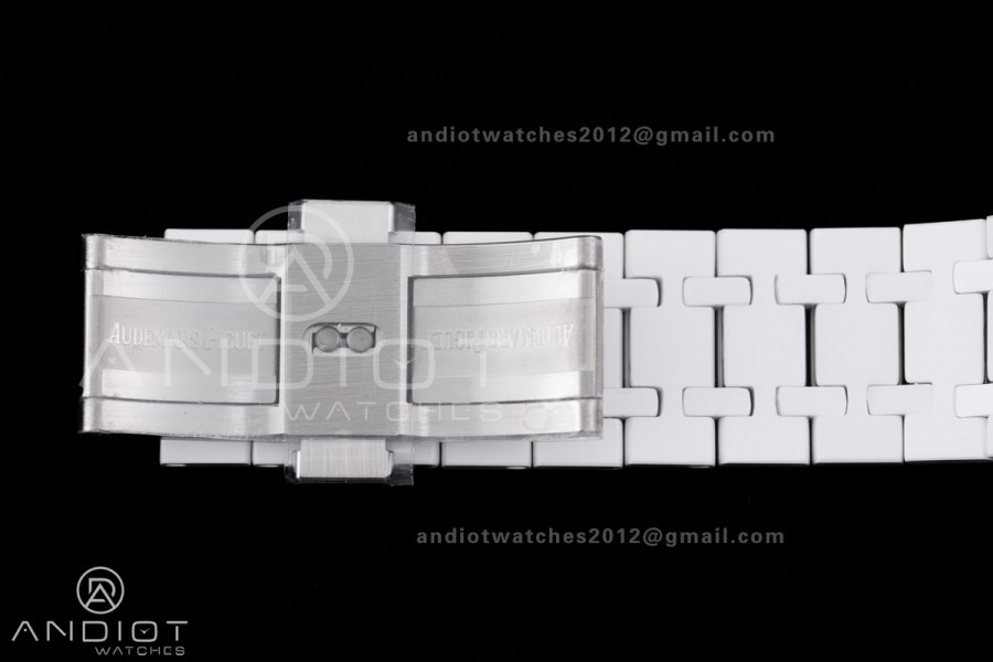 Royal Oak 15500 White Ceramic APSF 1:1 Best Edition Takashi Murakami SA4302 Super Clone