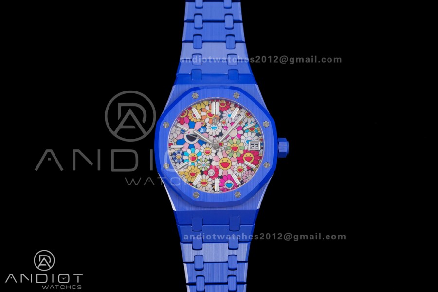 Royal Oak 15500 Blue Ceramic APSF 1:1 Best Edition Takashi Murakami SA4302 Super Clone