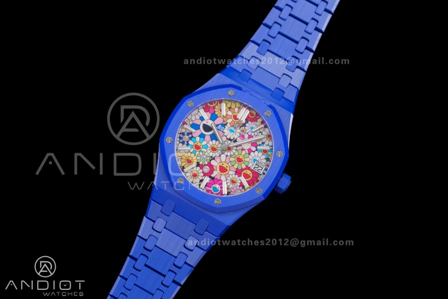 Royal Oak 15500 Blue Ceramic APSF 1:1 Best Edition Takashi Murakami SA4302 Super Clone