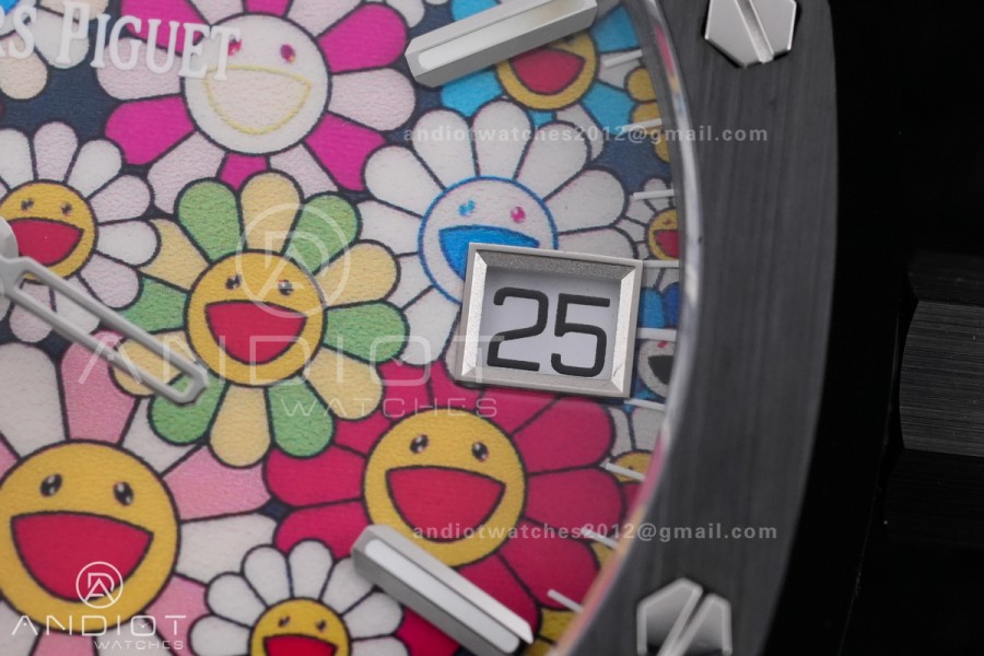 Royal Oak 15500 Black Ceramic APSF 1:1 Best Edition Takashi Murakami SA4302 Super Clone