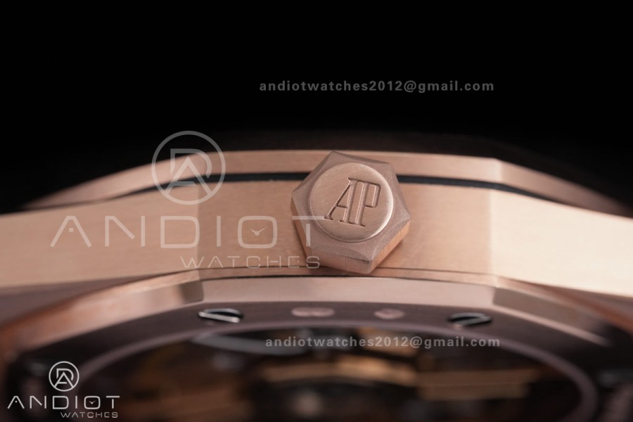 Royal Oak 15500 RG APSF 1:1 Best Edition Black Dial on RG Bracelet SA4302 Super Clone V2
