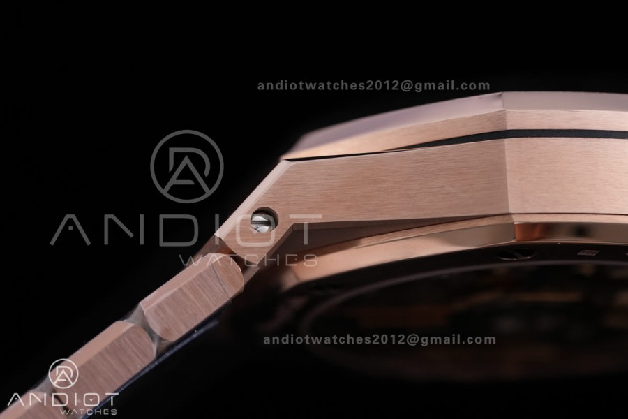 Royal Oak 15500 RG APSF 1:1 Best Edition Black Dial on RG Bracelet SA4302 Super Clone V2