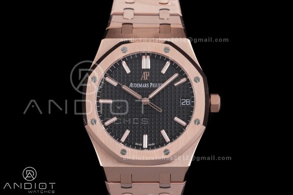 Royal Oak 15500 RG APSF 1:1 Best Edition Black Dia...