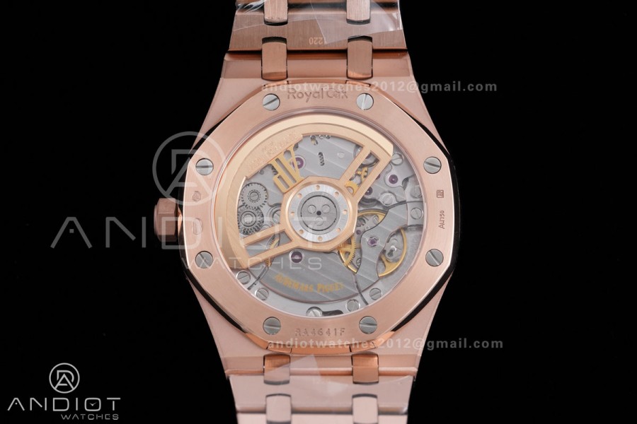 Royal Oak 15500 RG APSF 1:1 Best Edition Black Dial on RG Bracelet SA4302 Super Clone V2