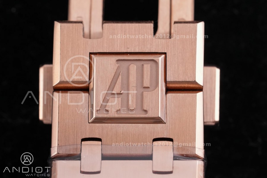 Royal Oak 15510 RG APSF 1:1 Best Edition Blue Dial on RG Bracelet SA4302 Super Clone V2