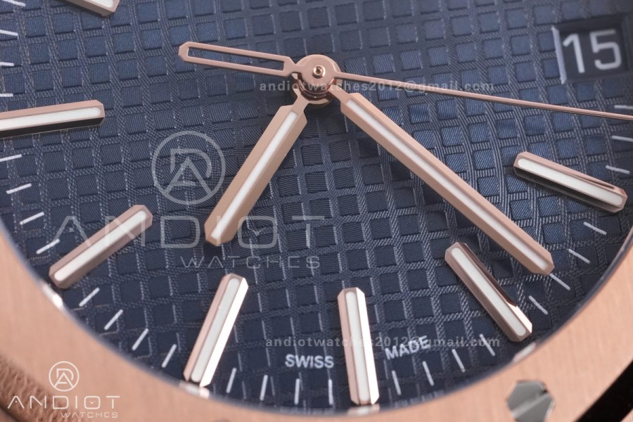 Royal Oak 15510 RG APSF 1:1 Best Edition Blue Dial on RG Bracelet SA4302 Super Clone V2