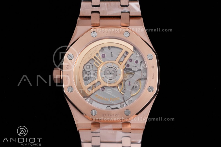 Royal Oak 15510 RG APSF 1:1 Best Edition Blue Dial on RG Bracelet SA4302 Super Clone V2