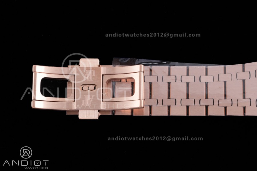 Royal Oak 15510 RG APSF 1:1 Best Edition Black Dial on RG Bracelet SA4302 Super Clone V2