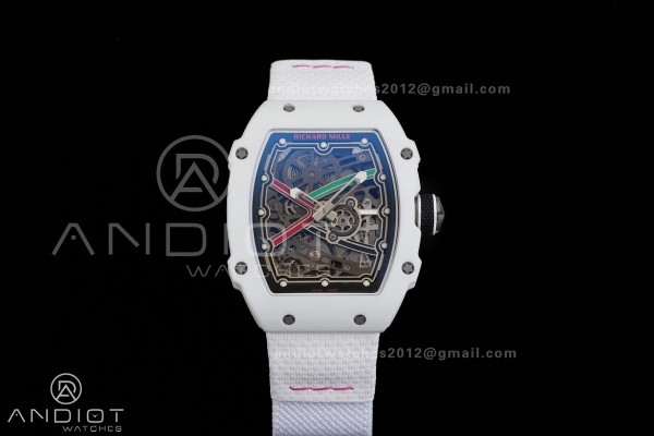 AVF RM67-02 Italy White NTPT Spain Skeleton Dial o...