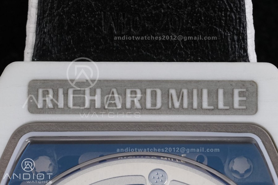 AVF RM67-02 Italy White NTPT Spain Skeleton Dial on White Elastic strap CRMA7 Clone