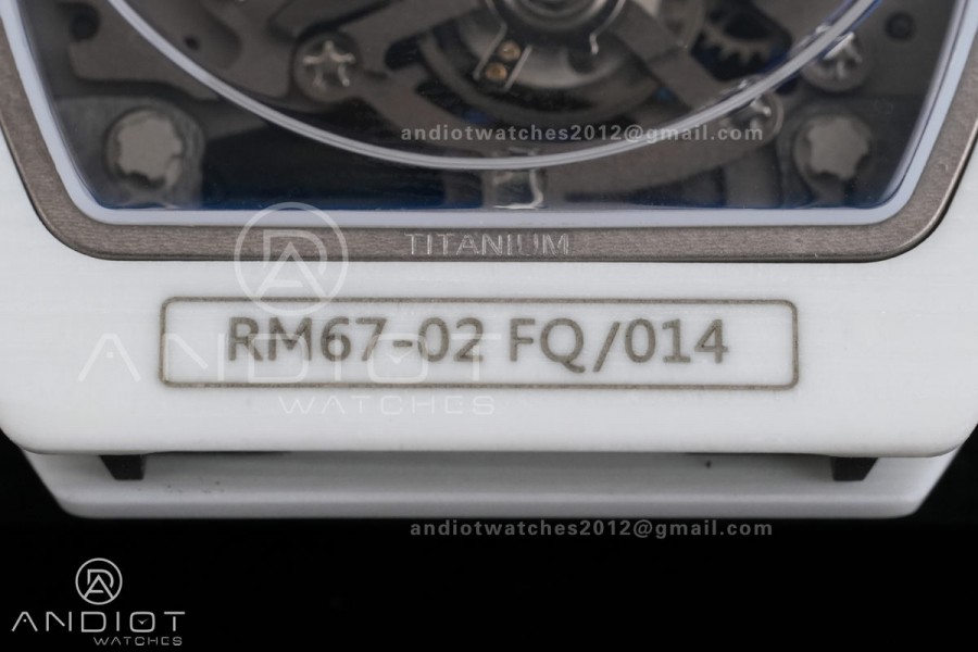 AVF RM67-02 Italy White NTPT Spain Skeleton Dial on White Elastic strap CRMA7 Clone