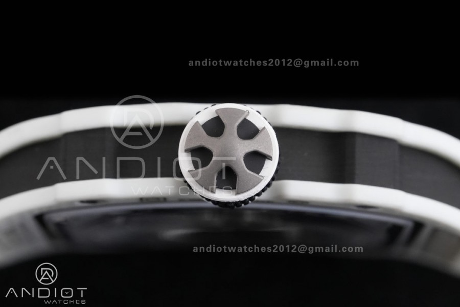 AVF RM67-02 Italy White NTPT Spain Skeleton Dial on White Elastic strap CRMA7 Clone