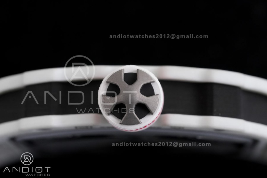 AVF RM67-02 France White NTPT Spain Skeleton Dial on Blue Elastic strap CRMA7 Clone