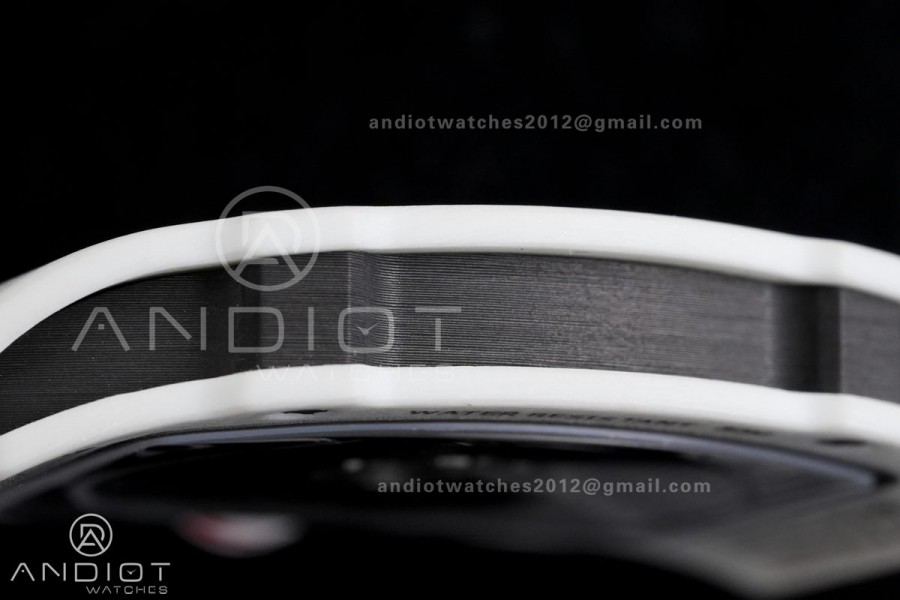 AVF RM67-02 France White NTPT Spain Skeleton Dial on Blue Elastic strap CRMA7 Clone