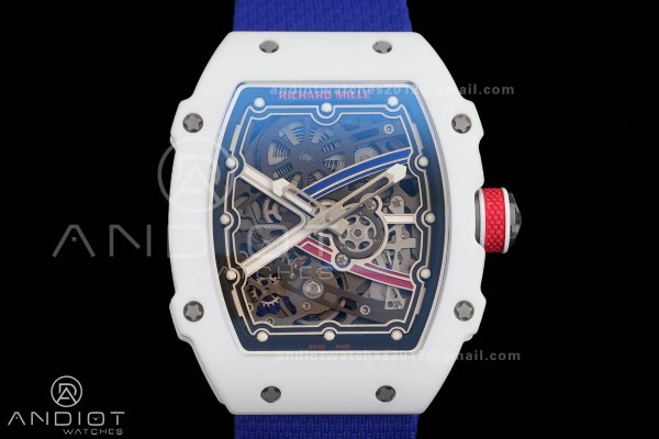 AVF RM67-02 France White NTPT Spain Skeleton Dial ...