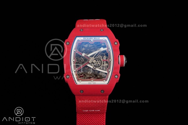 AVF RM67-02 Red NTPT Spain Skeleton Dial on Red El...