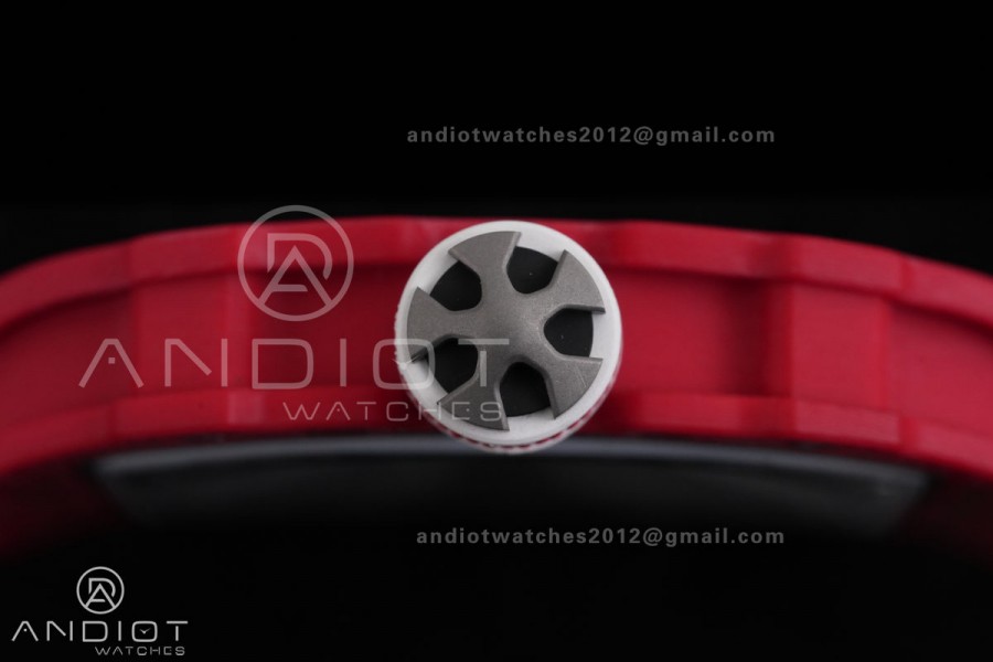 AVF RM67-02 Red NTPT Spain Skeleton Dial on Red Elastic strap CRMA7 Clone