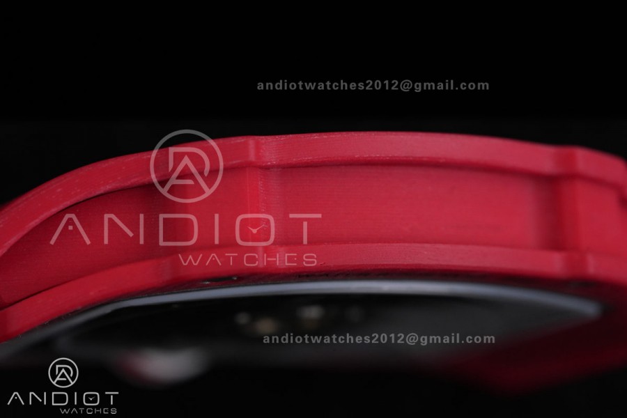 AVF RM67-02 Red NTPT Spain Skeleton Dial on Red Elastic strap CRMA7 Clone