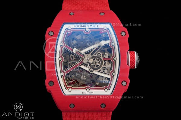AVF RM67-02 Red NTPT Spain Skeleton Dial on Red El...