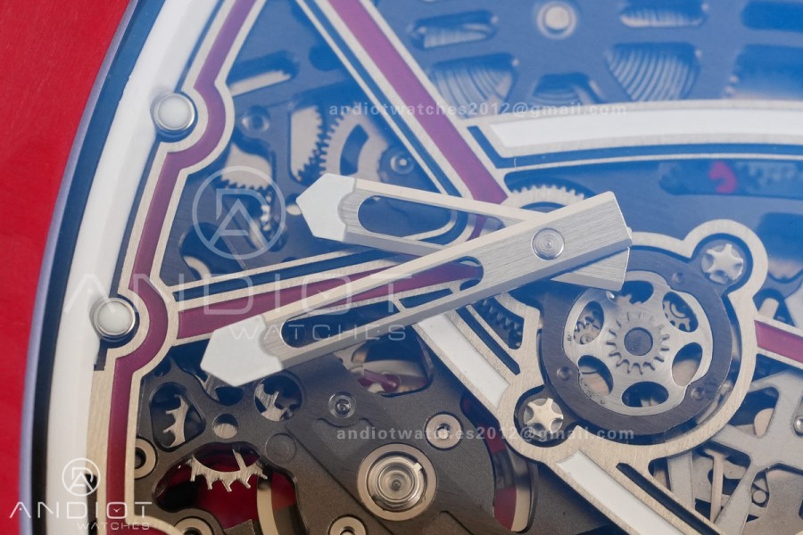 AVF RM67-02 Red NTPT Spain Skeleton Dial on Red Elastic strap CRMA7 Clone