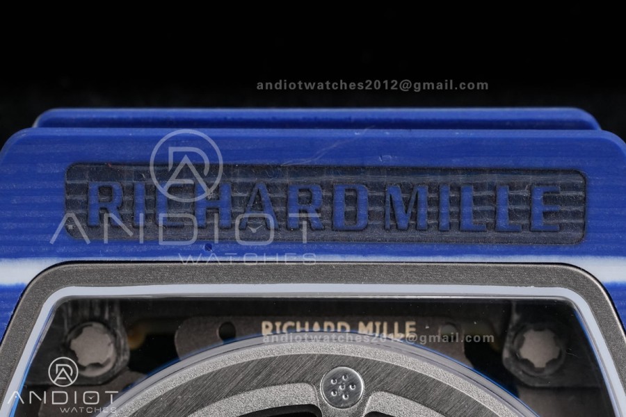 AVF RM67-02 Blue NTPT Spain Skeleton Dial on Blue Elastic strap CRMA7 Clone