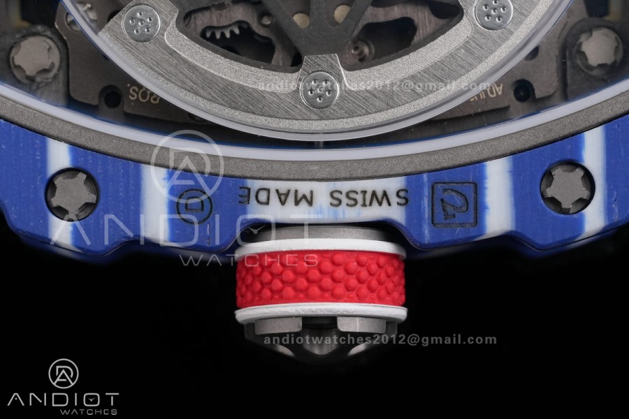 AVF RM67-02 Blue NTPT Spain Skeleton Dial on Blue Elastic strap CRMA7 Clone
