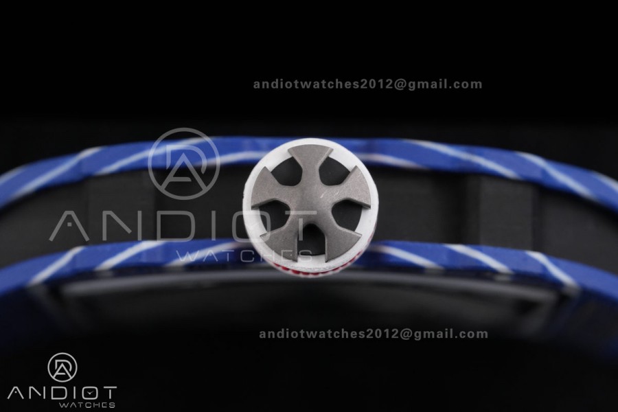 AVF RM67-02 Blue NTPT Spain Skeleton Dial on Blue Elastic strap CRMA7 Clone