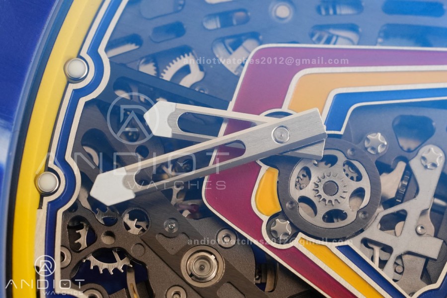 AVF RM67-02 Blue NTPT Spain Skeleton Dial on Blue Elastic strap CRMA7 Clone