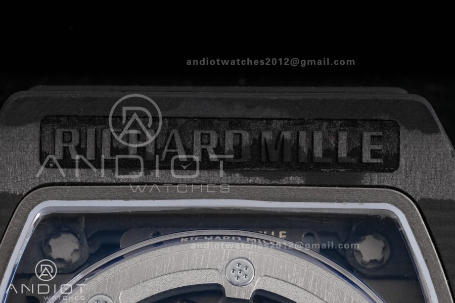 AVF RM67-02 Black NTPT Spain Skeleton Dial on light blue Elastic strap CRMA7 Clone