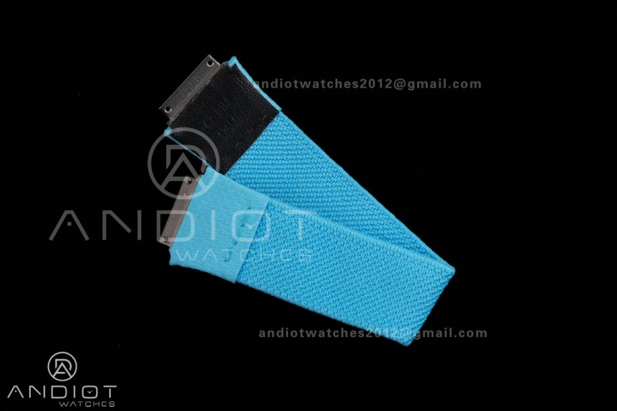 AVF RM67-02 Black NTPT Spain Skeleton Dial on light blue Elastic strap CRMA7 Clone